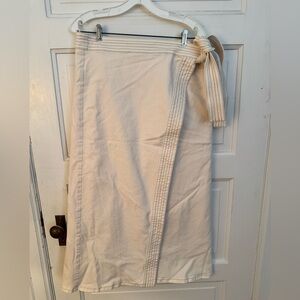 Ann Taylor Denim Cream Wrap Skirt